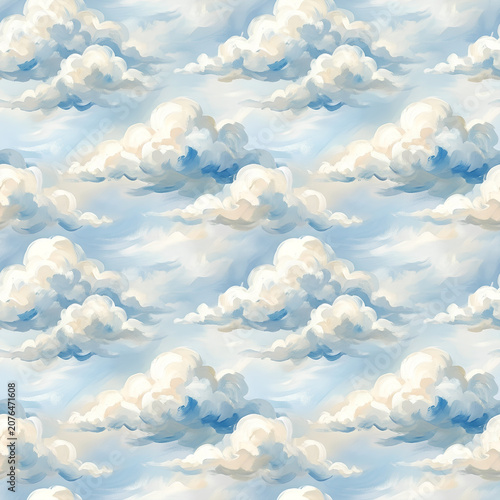 Dreamy Cloudscape Of A Serene Sky With Soft Clouds.