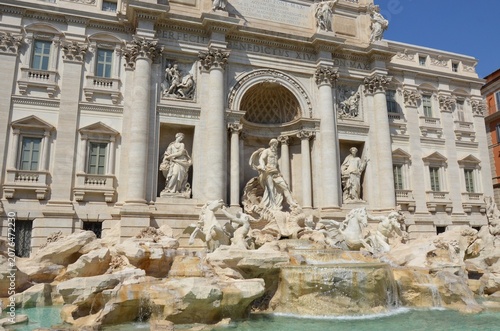 Rome, Italy 09.09.2020: Trevi Fountain in Rome, Italy. One of the most famous landmarks
