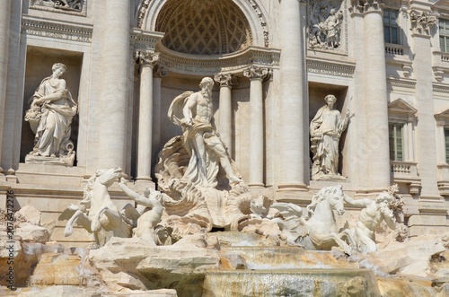 Rome, Italy 09.09.2020: Trevi Fountain in Rome, Italy. One of the most famous landmarks