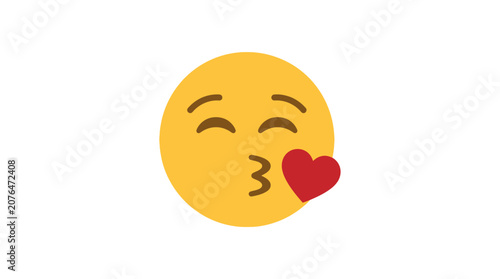 World Emoji Day, Emoji, Emoji silhouette, Kissing Face, Winking Emoji, Heart Kiss, Yellow Smiley isolated on White Background Emoji icon, Emoticon, Reaction icon, Emotion symbol