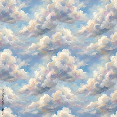 Dreamy Cloudscape Over a Serene Sky.