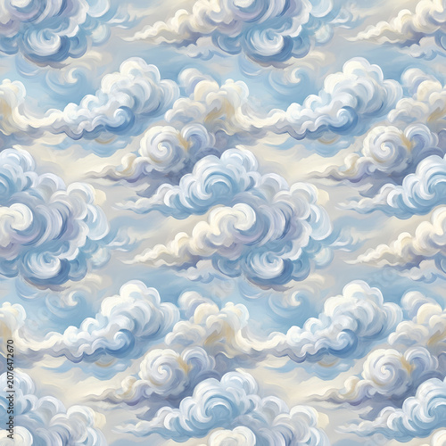 Dreamy Cloudscape Serenity in Painted Sky.
