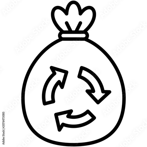 Reusable Recycled Bag Eco Friendly Icon Vector