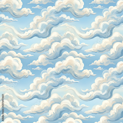 Endless Sky Covered by Soft Clouds.