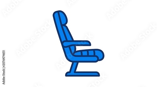 Blue shopping cart icon on white background.