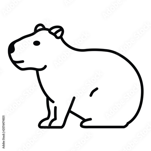 capybara vector realistic line icon on white background
Vector line icon animal, wildlife