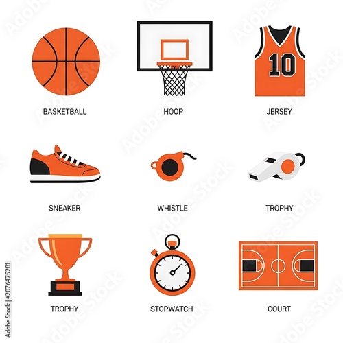 Vector illustration of sports and recreation icons set.
