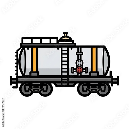 Black steam locomotive with yellow accents on tracks.
