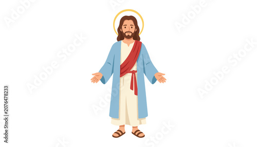 Cuadro en lienzo Jesus Christ clipart vector illustration