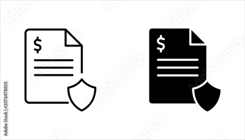 Bild auf Leinwand Penalty outline icon set