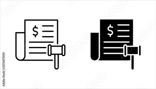 Foto Penalty outline icon set