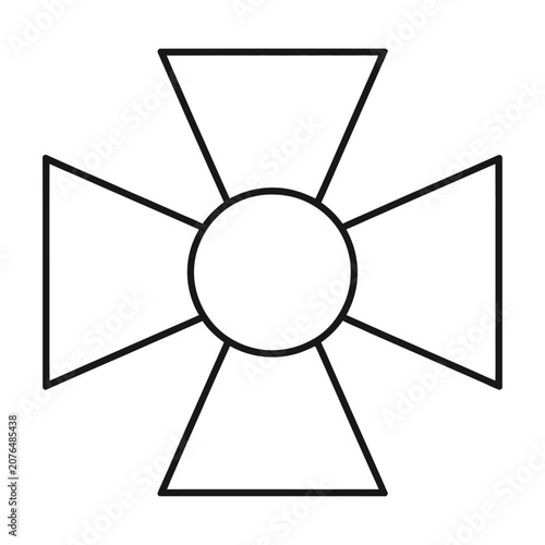 Geometric cross shape vector icon for abstract design projects and modern graphic layouts
