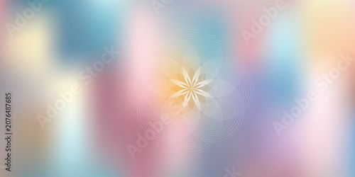 Quadro su tela Pastel gradient background with abstract spiritual flower symbol