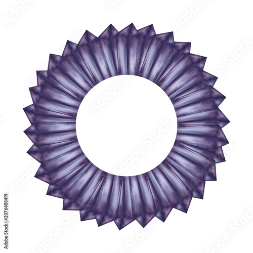 Elegant crystal wreath with purple amethyst gemstones forming a round frame. Decorative border with copy space for invitations, branding, posters, social media, and creative designs