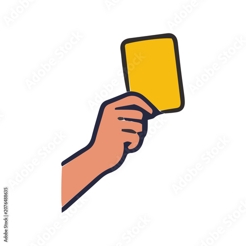 hand holding yellow card