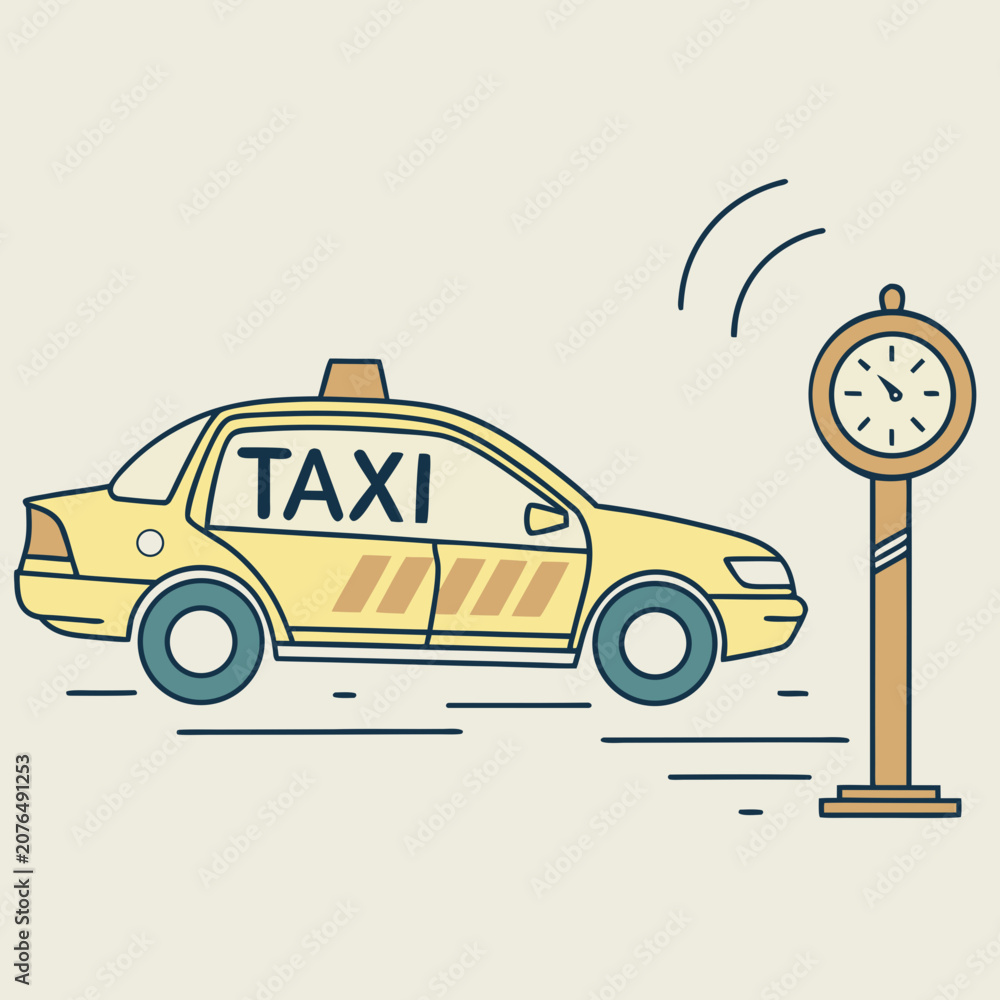Naklejka premium vector illustration of taxi car
