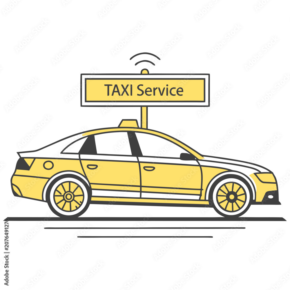 Obraz premium vector illustration of a taxi