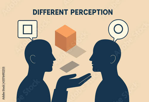 Obraz na plátne Perception process to interpret information, though or opinion depend on persona