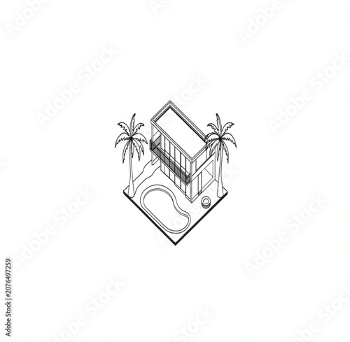vector illustration of a sketch of a house
