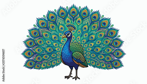 Εκτύπωση καμβά peacock bird clipart vector illustration