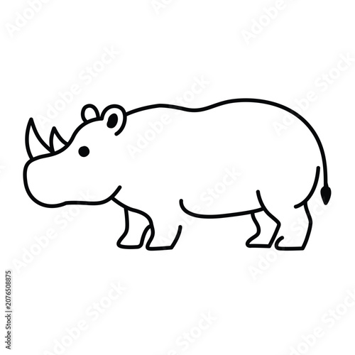 Rhino Outline isolated on white background