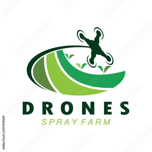 Fotografie Illustration graphic vector of a drone spray technology logo design template