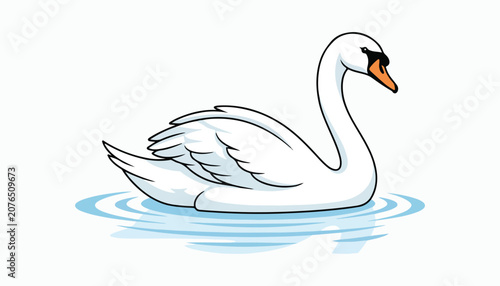 Obraz na płótnie swan clipart vector illustration