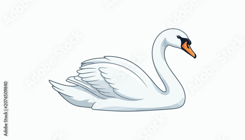 Fotografie swan clipart vector illustration
