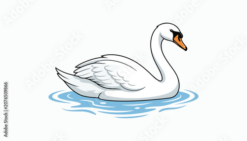 Obraz na plátně swan clipart vector illustration