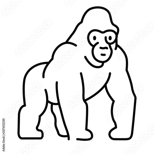 Gorilla line drawing vector illustrations
