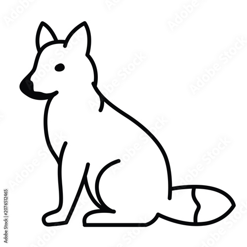 fox outline. Isolated on a white background.  Vector