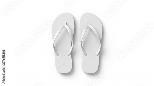 High Quality 3D Flip Flops For Mockup With White Bakcground