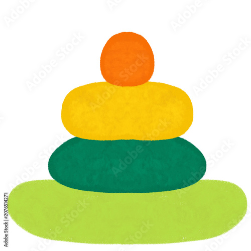 Colorful stacking rings toy illustration for children and babies