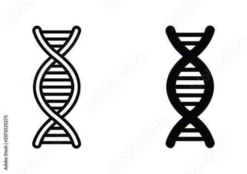 DNA Helix Icon: A clean, modern icon representing the double helix structure of DNA. genetic code, molecular biology.