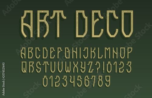 Fotografie Art Deco inspired alphabet font