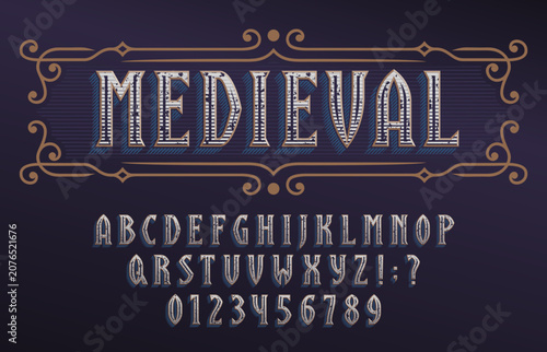 Foto Medieval alphabet font