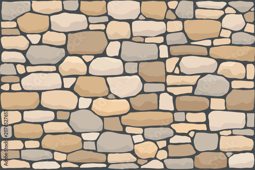   Irregular Stone Wall Pattern with Natural Colors