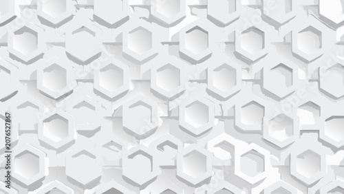 Cuadro en lienzo White honeycomb pattern with recessed hexagonal cells a repeating geometric desi