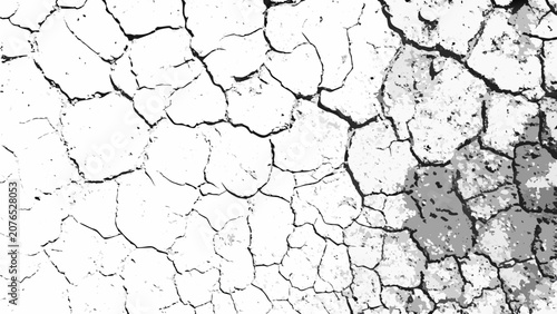 Photos Cracked earth texture displays a grayscale pattern with irregular fissures and a