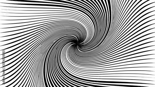 Swirling black and white lines create an optical illusion vector illustration with a dynamic composition art monochrome