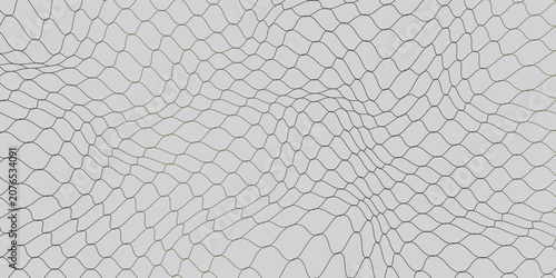 Photos Abstract wavy grid background with distorted mesh pattern, 3D wave line texture
