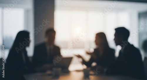 Professionals engaged in a collaborative meeting around a conference table