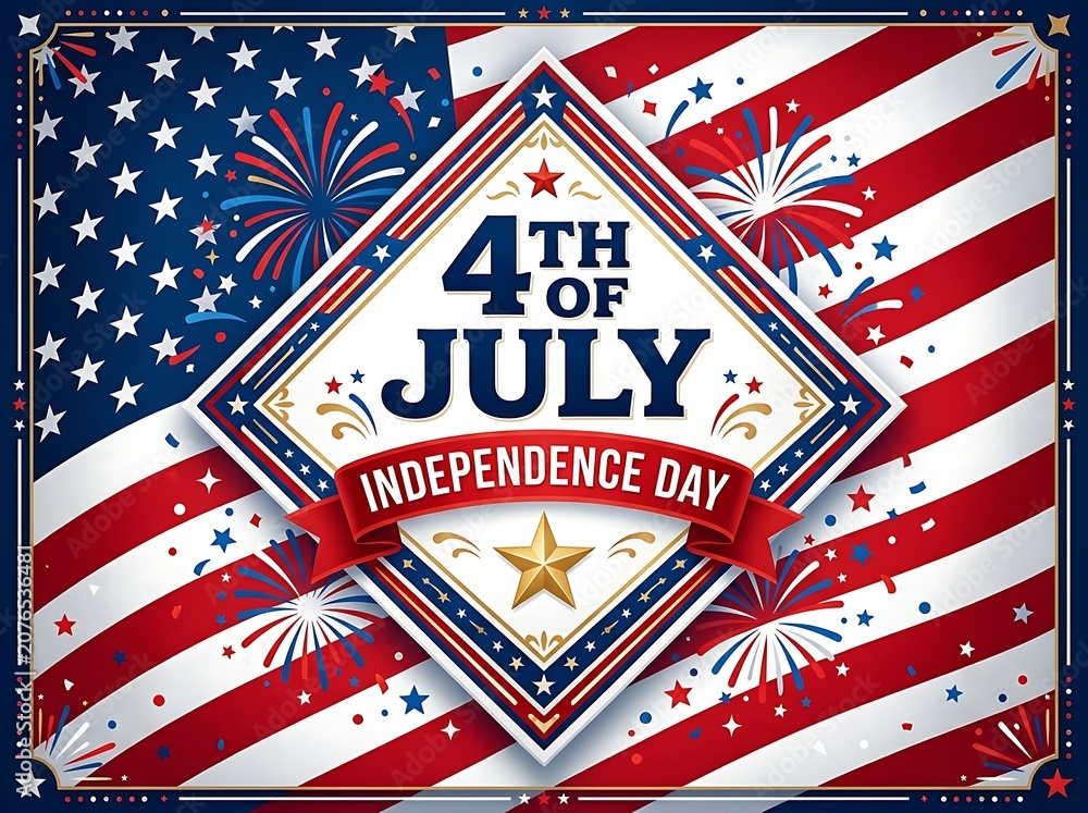 Fototapeta premium 4th of july independence day celebration background with american flag