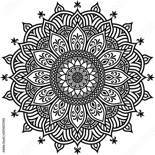 Beautiful floral pattern mandala art isolated on a white background, decoration element for meditation poster, yoga, banner, henna, invitation, cover page, design element mandala art, vector art