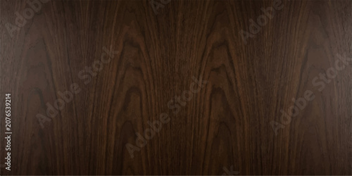 Book matched walnut wood texture background with abstract cathedral grain pattern and deep brown hardwood surface for luxury backdrop