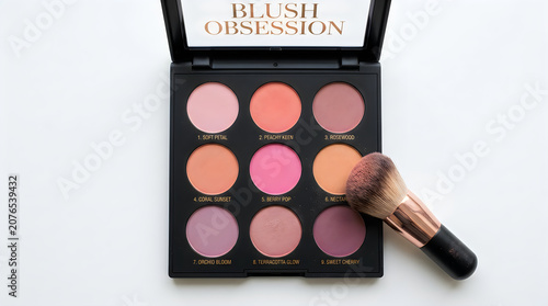 Blush obsession makeup palette with brush