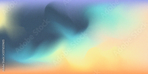 Abstract grainy gradient mesh background in bright summer colors Vector. Blurred light fuzz colorful gradient background. Vector soft horizontal backdrop. Easy editable, empty copy space for text logo