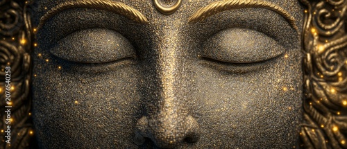 Detailed view of a serene statue representing spirituality and joy during the celebration of the shivaratri festival