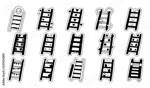 Foto ladder, childsdrawing, kidsdrawing, childart, crayon, doodle, cartoon, cute, col