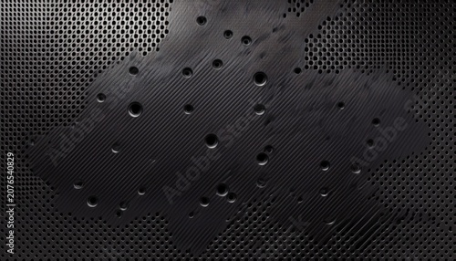 black perforated metal background texture ideal for industrial designs